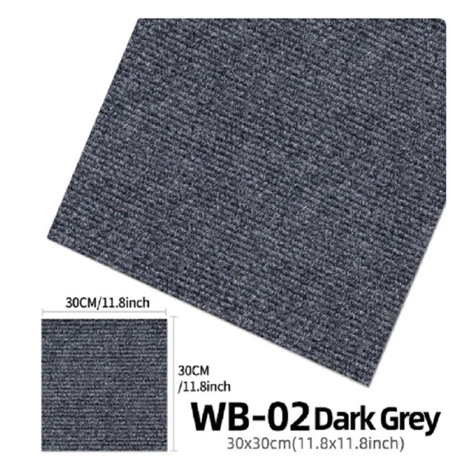 Teppichfliesen Selbstliegend Dicker, quadratischer Teppich, selbstklebend, for Abziehen und Aufkleben, DIY-Bodenbelag for Wohnzimmer, Schlafzimmer, Heimdekoration(Brown,30x30cm(5 Pcs))