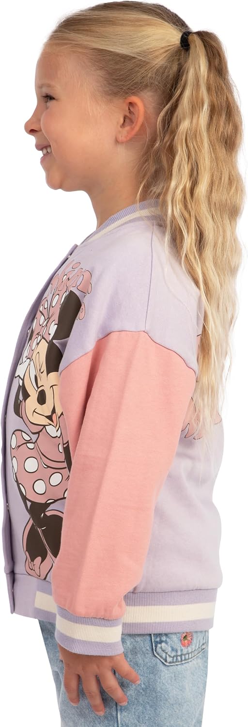 Disney Minnie Mouse Girls Jacket, Minnie Kids Bomber Jacket, Cotton Kids Varsity Jackets - Image 6