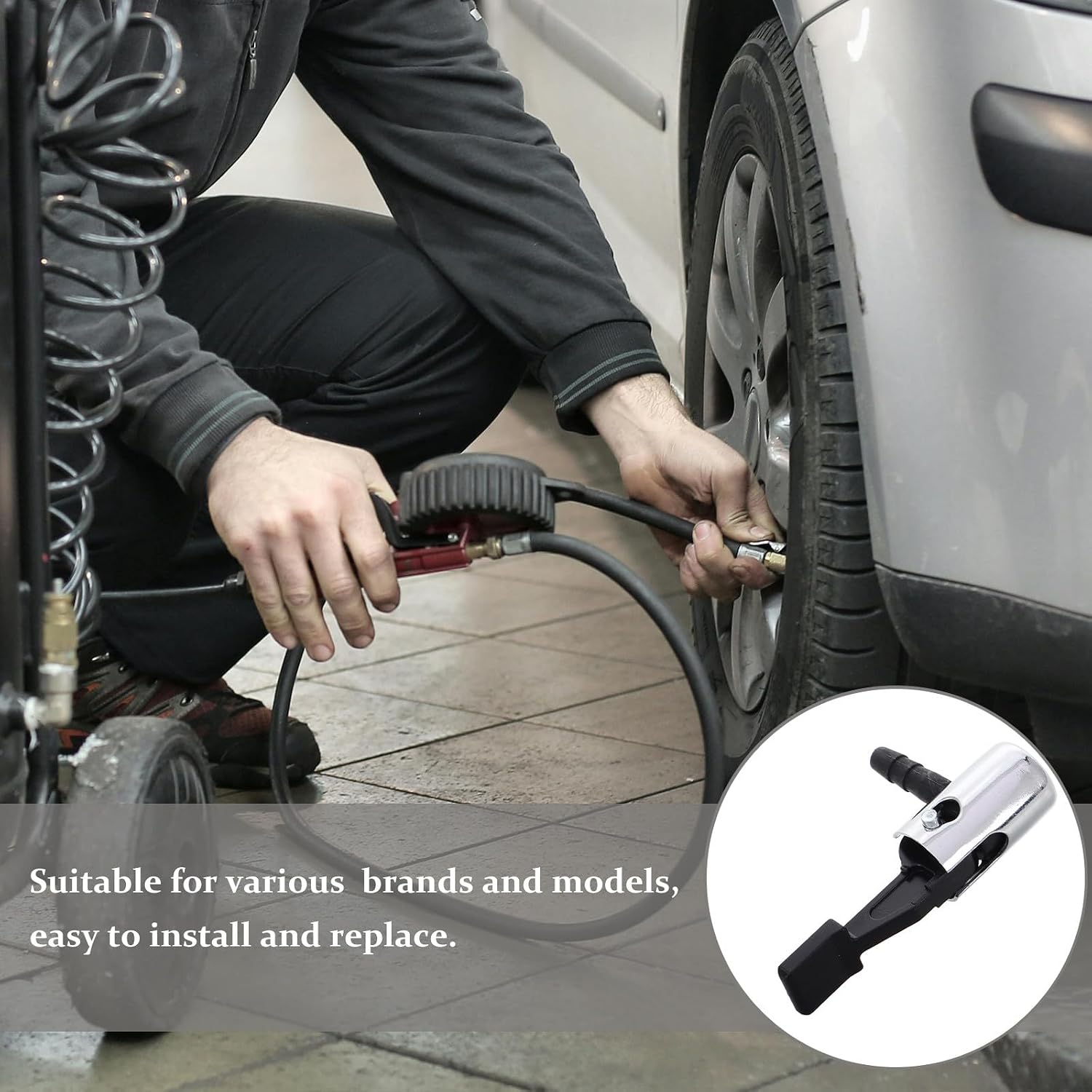 Garneck 10pcs Locking Tire Air Chuck Air Compressor Tire Inflator Attachment Plastic Steel Half-Steel Pump Adapter for Car and Bicycle Inflation