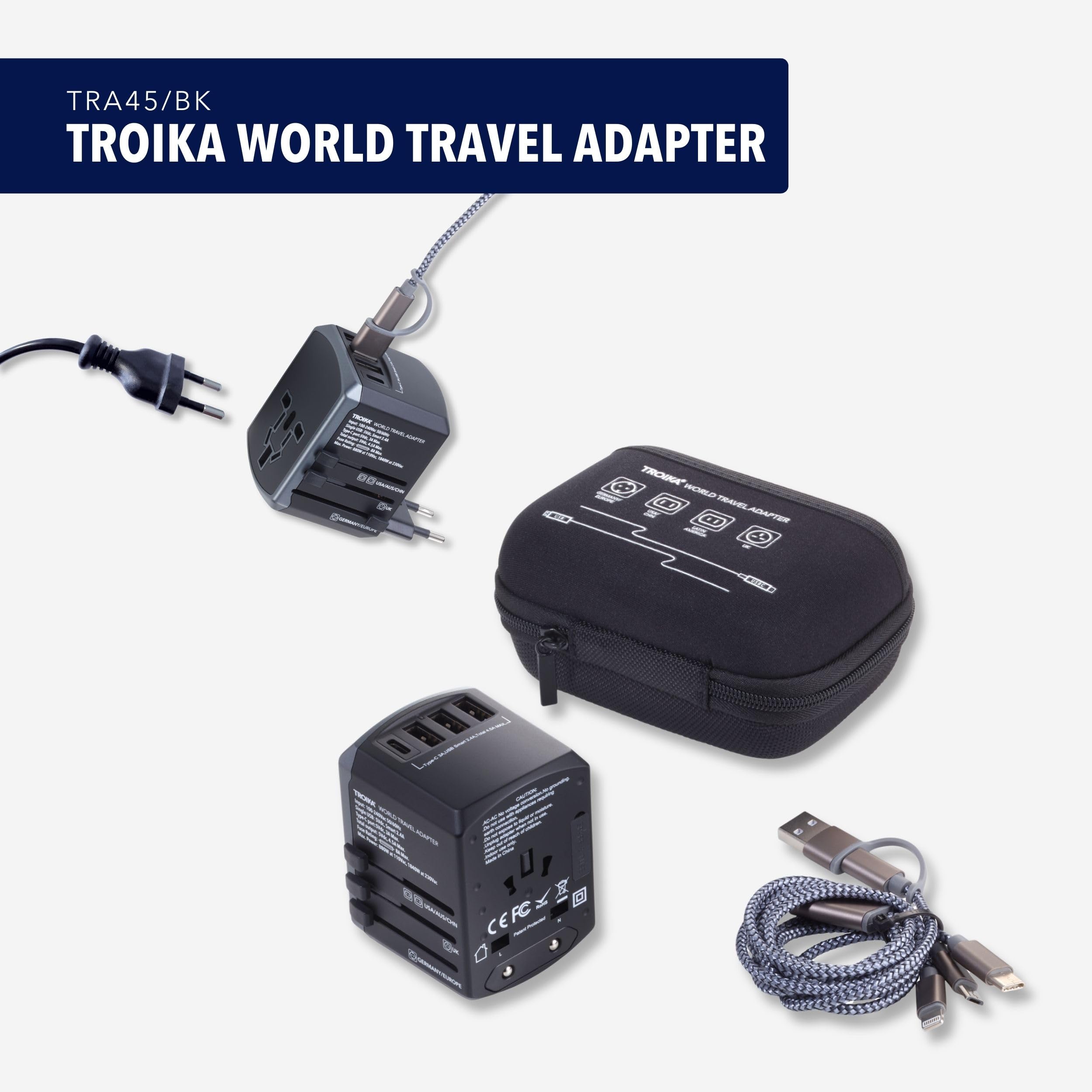 TROIKA Design Werkstatt Reiseadapter-Set TROIKA World TRAVEL Adapter