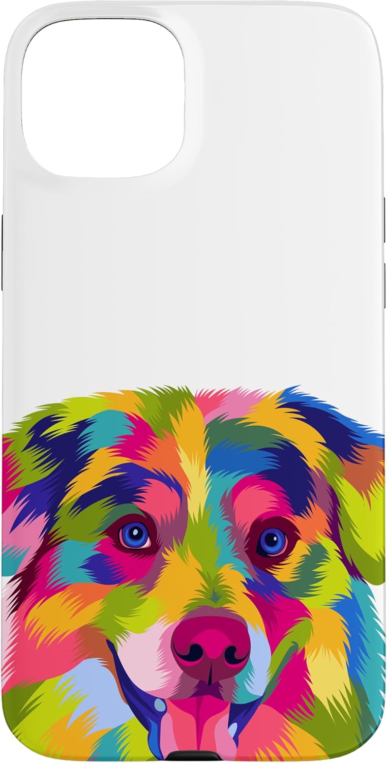 Colorful Pop Art Australian Shepherd Portrait Aussie Case for iPhone 14