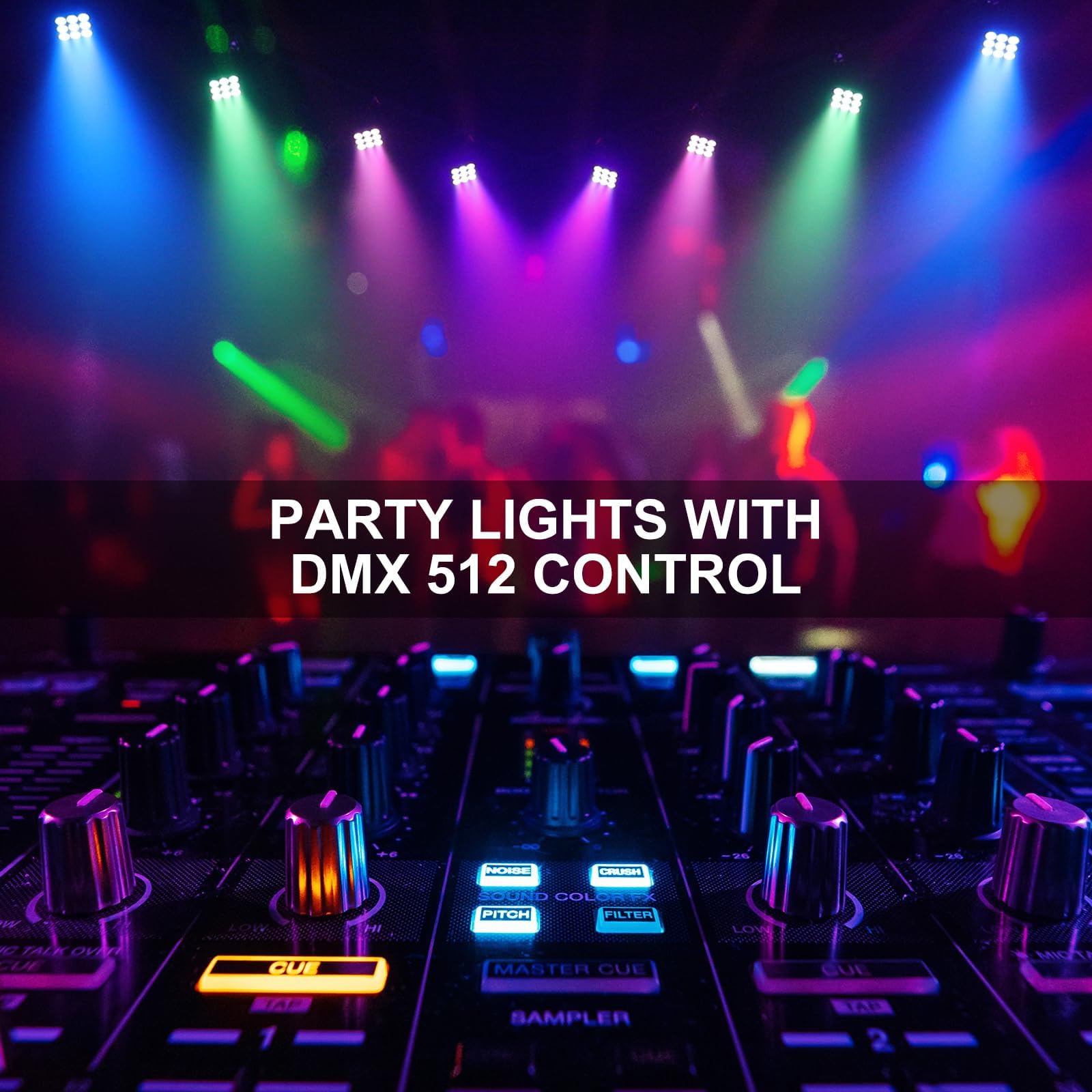 12PCS Par LED RGBW Luci del Palcoscenico, 9 LED Luci Discoteca DMX-5/8CH con Telecomando e 4 Modalità di Controllo, Faretti Par per DJ Discoteca Bar Feste Matrimoni Natale Haloween