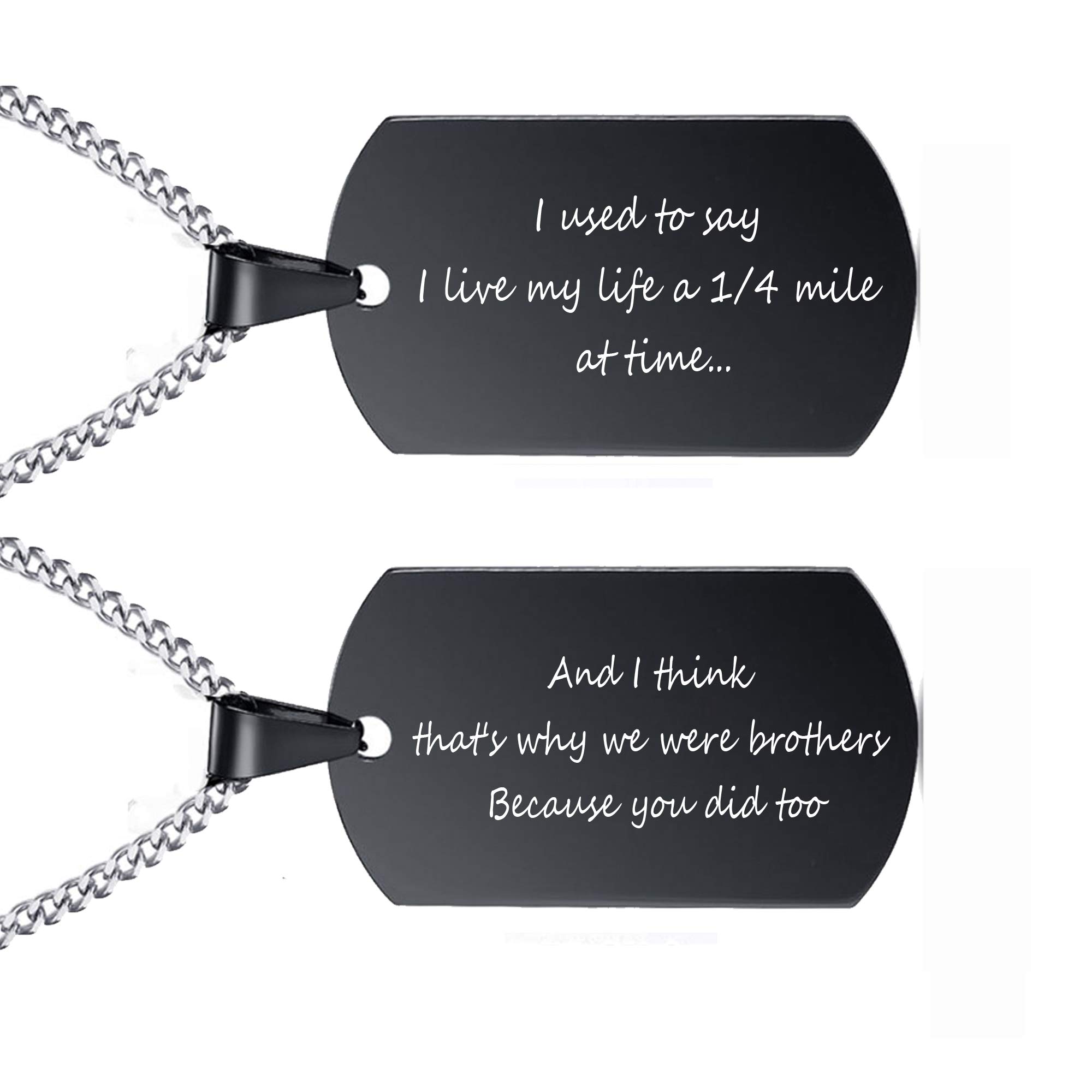Stainless Steel Plain Dog Tag Pendant Necklace with 24" Chain,Gift for Dad Husband Boy