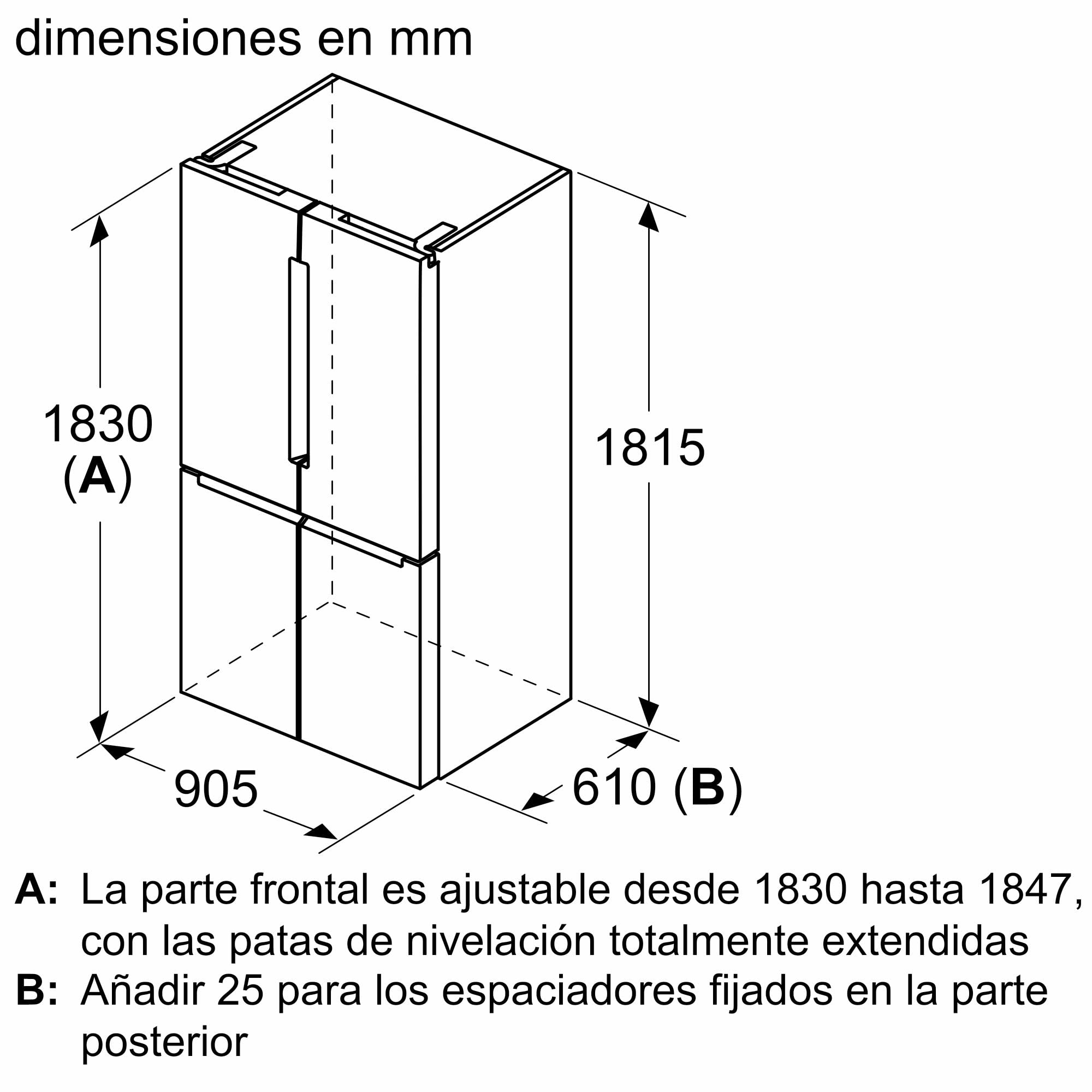 Bosch - Frigorífico Multipuerta, Serie 6, 183x191 cm, 405 l, NoFrost, Acero inoxidable antiehuellas, KFN96APEA | Gran capacidad y frescura duradera para tus alimentos.