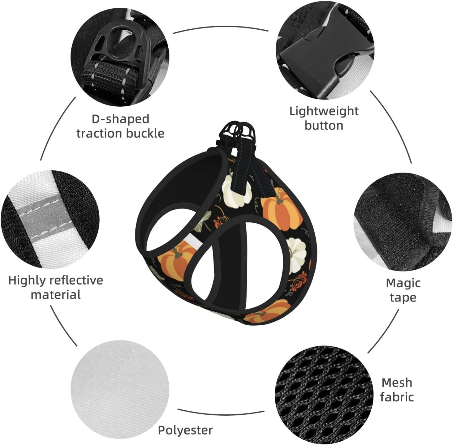 Lightweight Small Dog Harness, Pumpkin Leaf Pumpkin Dog Harness 7 71wS6C 8SjL. AC SL1500