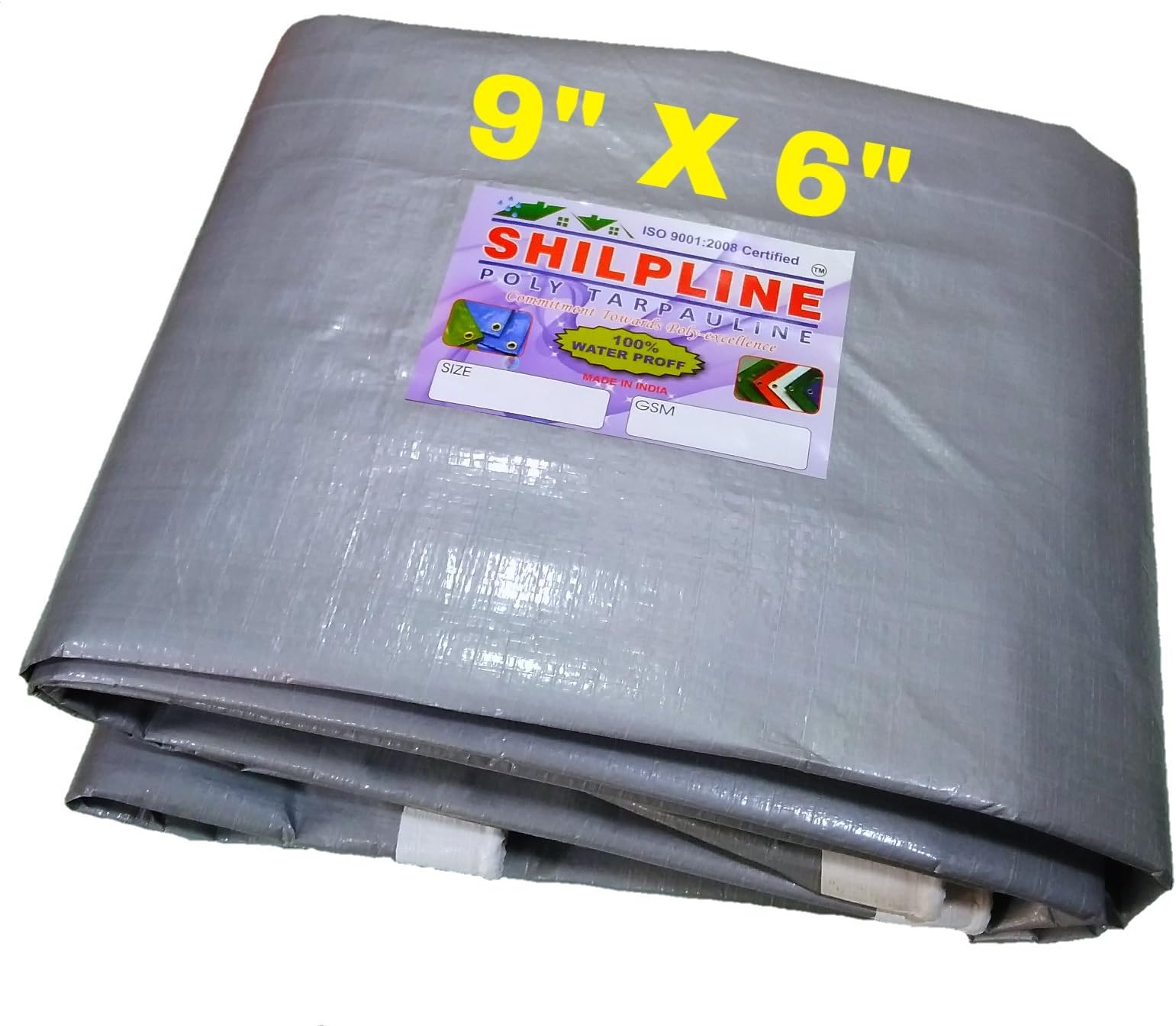 SHILPLINE™ 100% Pure Virgin UV Waterproof Tarpaulin (9 x 6 Ft.) (170 GSM) (Silver)