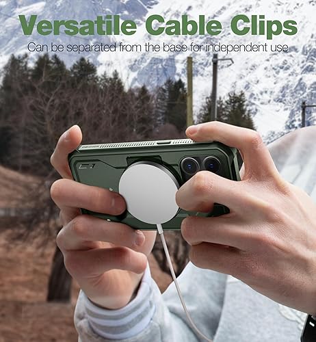 Miniatura 6 de Dexnor Funda magnética para iPhone 14 Pro, compatible con MagSafe, protector de pantalla y soporte integrados cuerpo completo, a prueba de golpes,