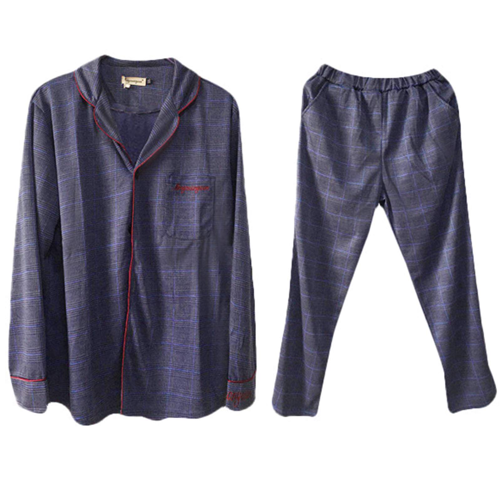Pyjama pour homme 100% coton boutonné avec une chemise de nuit douce pour la peau