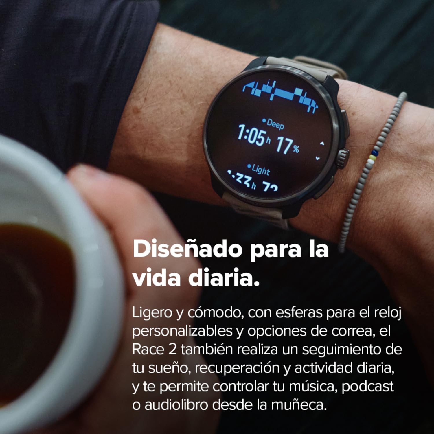 Suunto Race 2 Reloj Deportivo GPS, Pantalla AMOLED 1.5” con 115+ Modos | Navegación mejorada, 18 días de duración de la batería, GNSS de doble banda, mapas sin conexión, entrenamiento avanzado