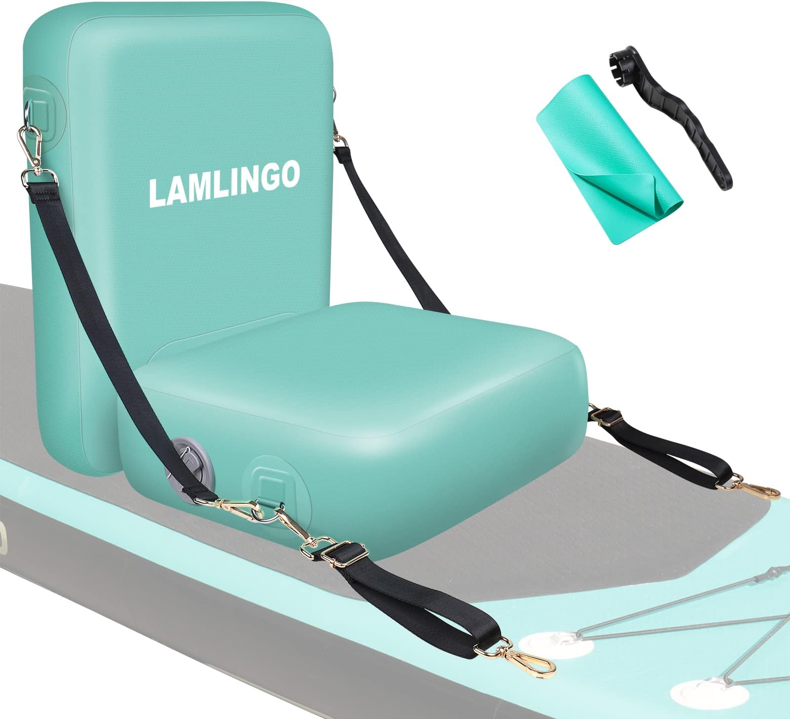 JLSAME Inflatable Paddle Board Seat, Comfortable SUP Backrest Seat with 2 Straps + 2 Adjustable strips, Stand Up Paddle Board Accessories are Suitable for Partial Large Kayak and Ring Buckle Fishing Boat