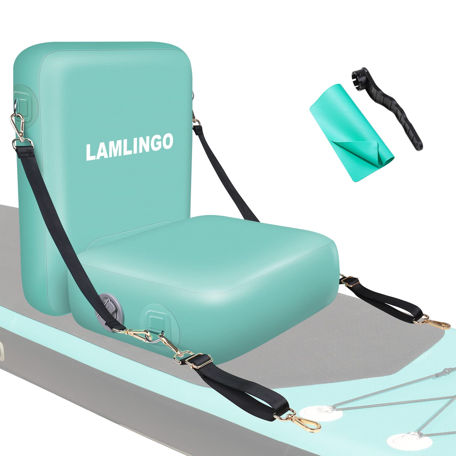 JLSAME Inflatable Paddle Board Seat, Comfortable SUP Backrest Seat with 2 Straps + 2 Adjustable strips, Stand Up Paddle Board Accessories are Suitable for Partial Large Kayak and Ring Buckle Fishing Boat