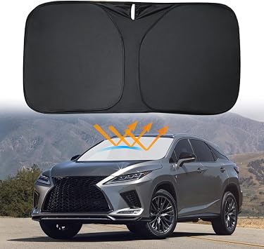 D-Lumina Windshield Sun Shade for 2016-2023 Lexus RX, Foldable Front Window Sun Visor Protector Blocks UV Rays, SUV Interior Accessories Pack & Unpack Easily