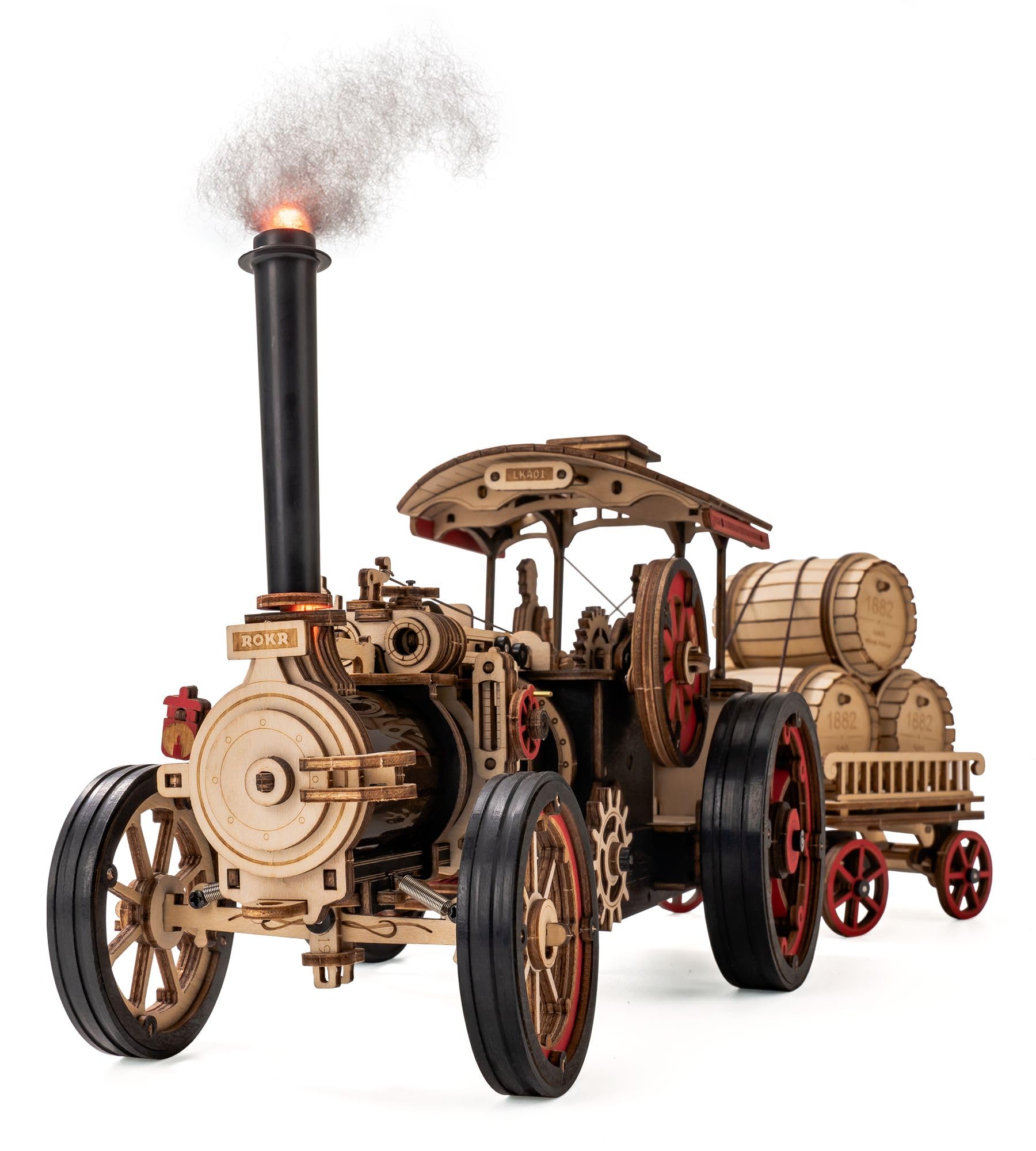 ROKR Puzzle 3D Madera Motor de Vapor-Kits de Construcción de Maquetas Madera para Adultos-Idea de Regalo única para Hombres(Steam Engine)