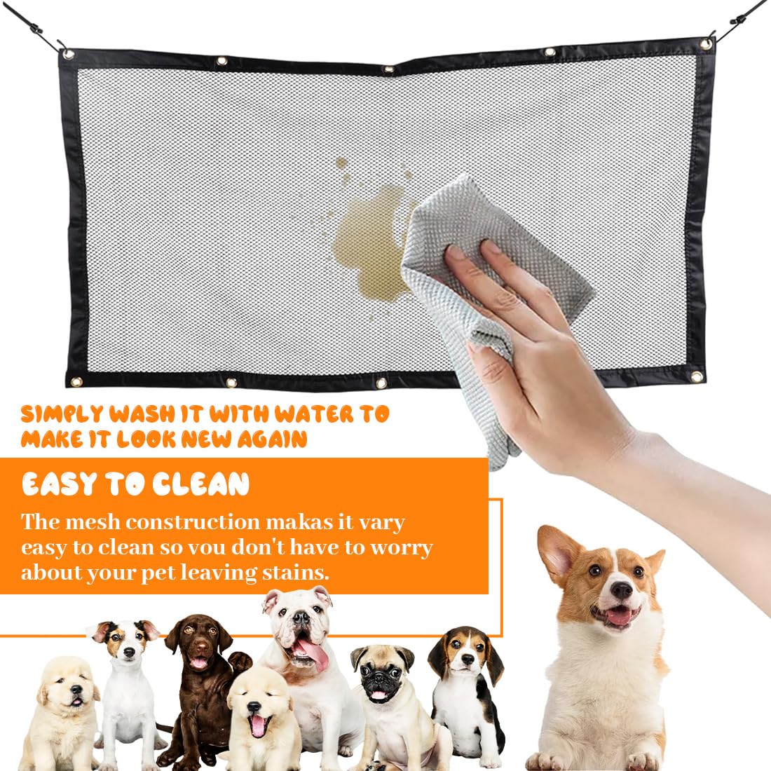 1 pcs Barriera Per Auto Per Cani Rete Per Animali Domestici Barriera Per Sedile Posteriore In Rete Rete Divisoria Per Auto Di Regolazione Adatto, barriera per Sedile Posteriore, Per Wagon, SUV