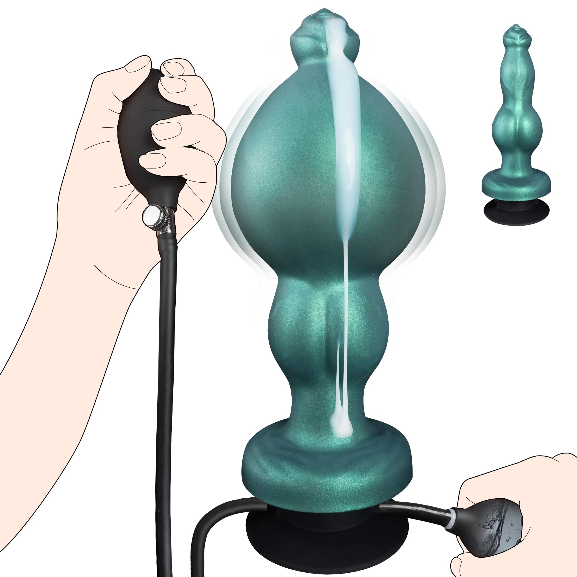 Neuer aufblasbarer Analdildo mit Sprühfunktion und Drehverschluss-System