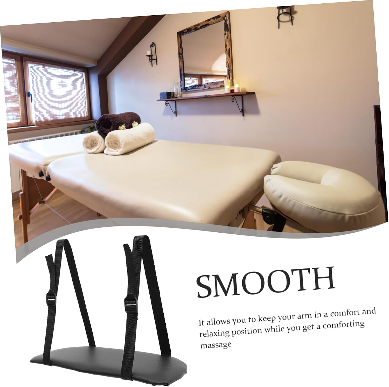 Portable Multifunctional Massage Bed Armrest Support Ergonomic Wide Arm Rest for Beauty Massage Tables Handrail for Salon Travel Use Comfortable Relaxation Aid