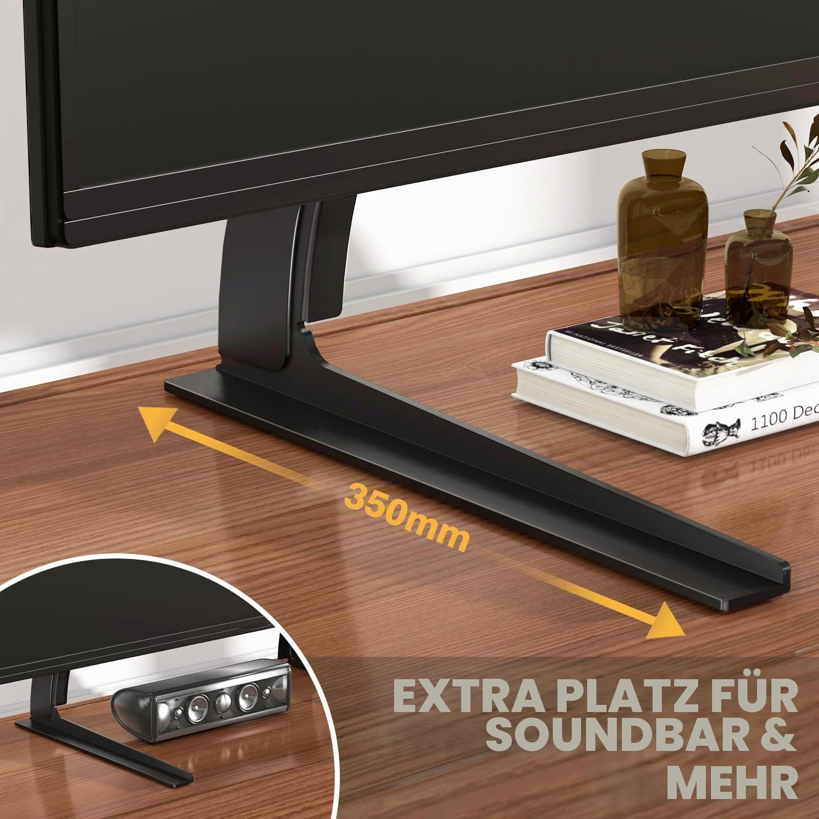RFIVER Universal-TV-Ständer mit Füßen und Höhenverstellung für die meisten 32-55 Zoll LCD- oder LED-Flachbildfernseher mit Sockel, max. VESA bis zu 800 x 400 mm
