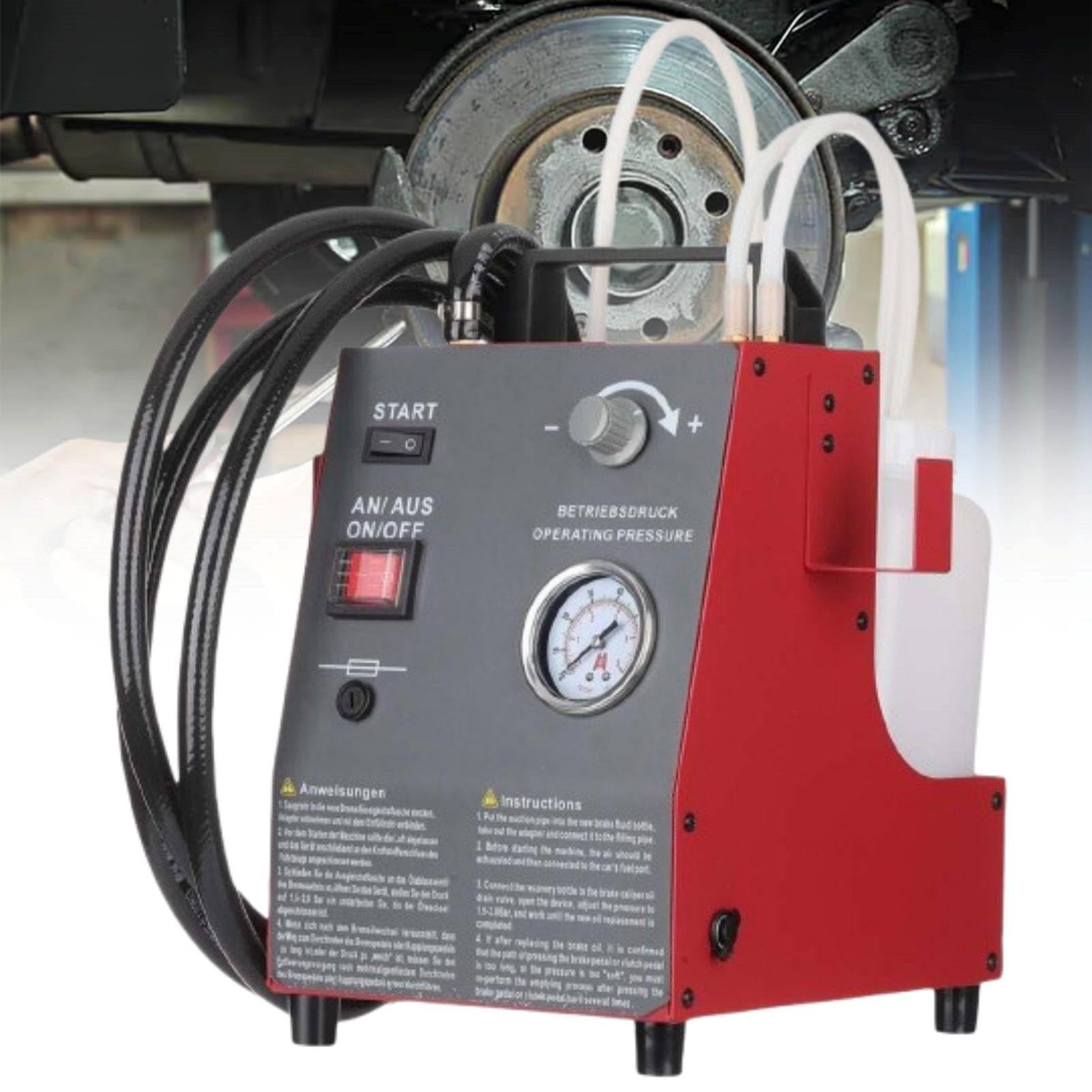 MhWrughts Brake Fluid Exchange Machine with S01 Master Cylinder Adapter, Electric Brake Bleeder DC12V Pulse Technology for One-Person Brake System Service in Repair Shops