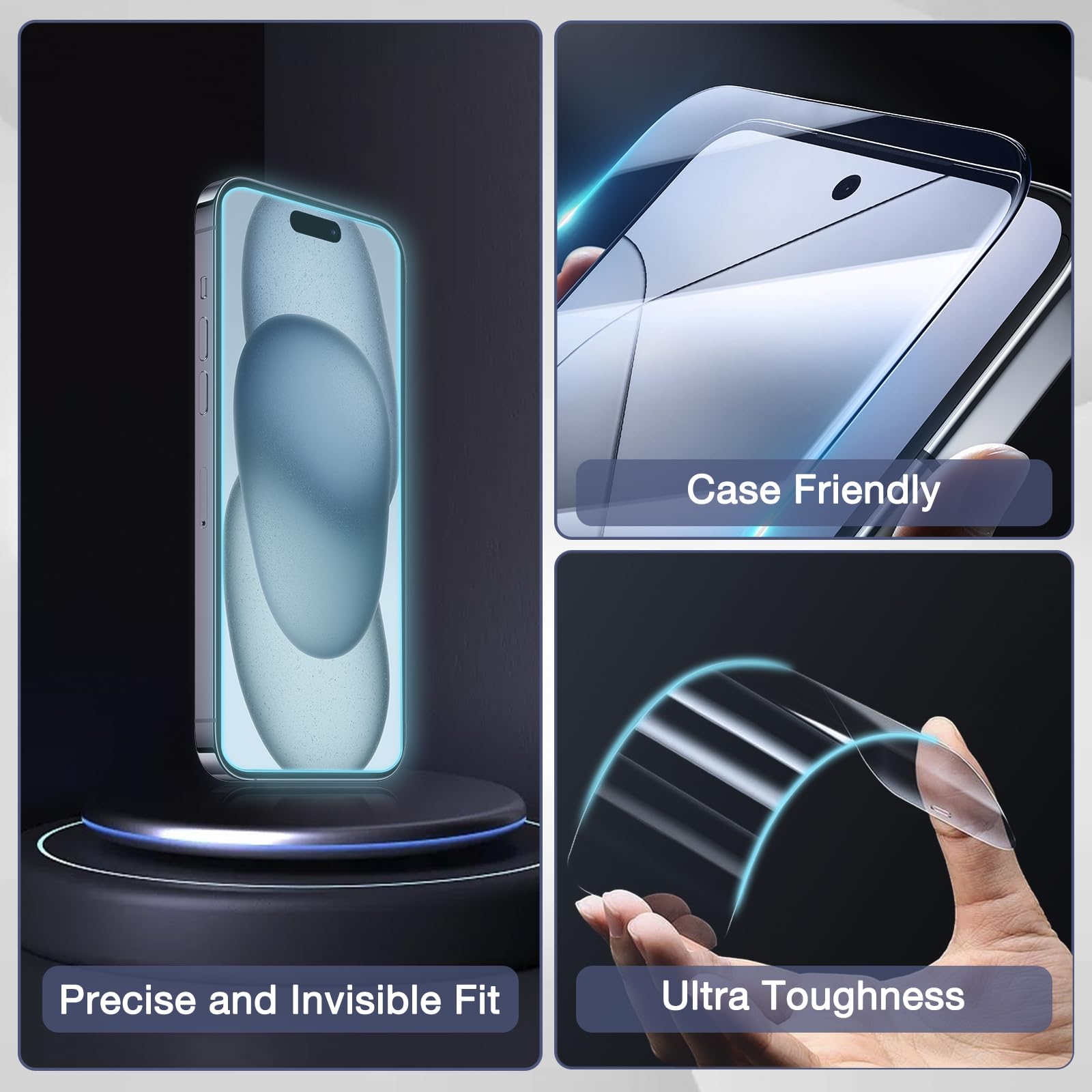 2-pak matowych ochraniaczy ekranu do iPhone'a 12 Pro Max, szkło hartowane 9H, pełne pokrycie, ochrona przed odciskami palców, automatyczne usuwanie kurzu, bez pęcherzyków powietrza, łatwa instalacja