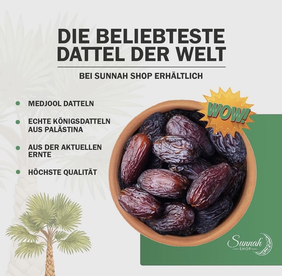 Sunnah Shop® Premium Jumbo Medjool Datteln 5KG aus Palästina | Medjoul Datteln | Königsdatteln aus frischer Ernte - 100% natürliche Süße ohne Zuckerzusatz, vegane Süßigkeiten