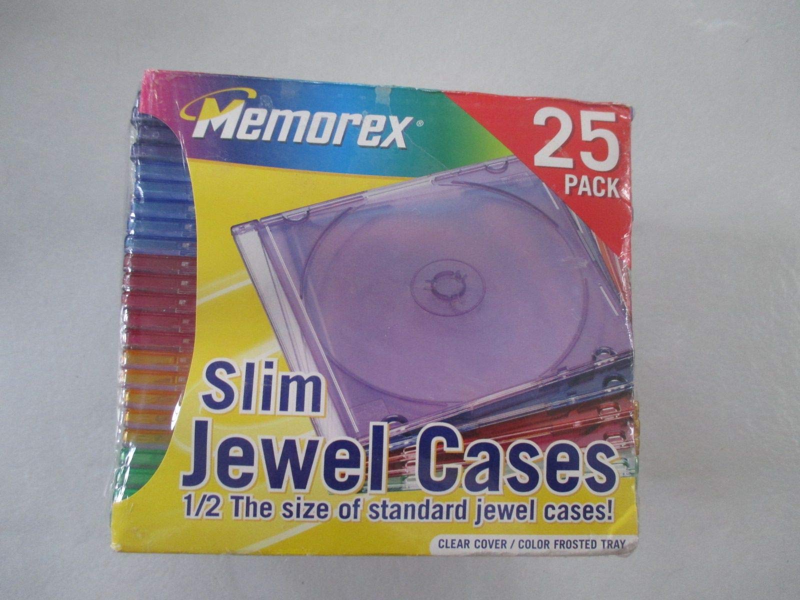 Memorex CD/DVD Slim Jewel Cases (Assorted Colors, 25-Pack) (Discontinued by Manufacturer)