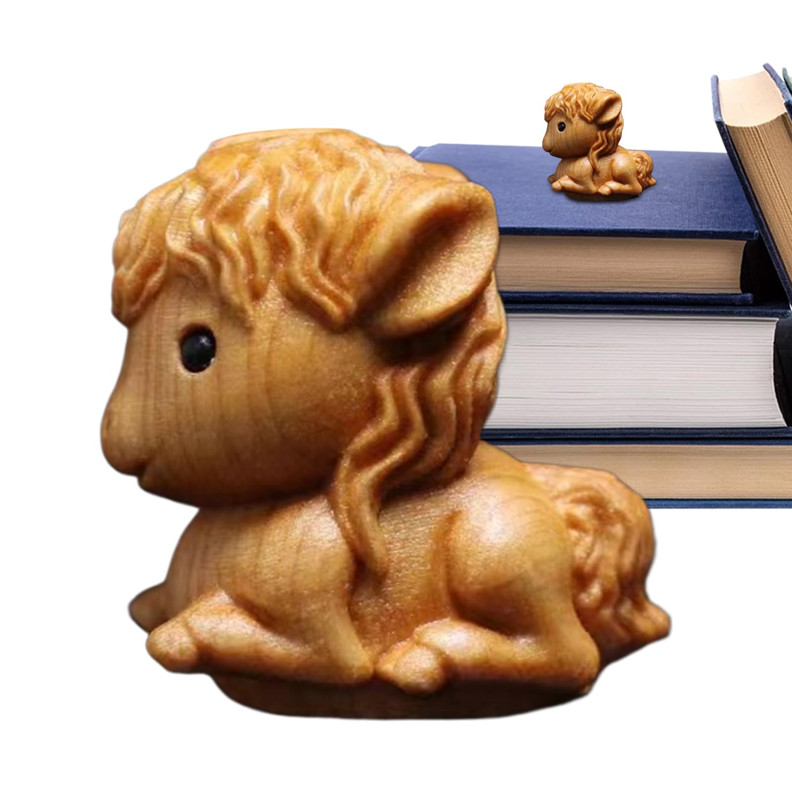 Wooden Horse Statue - Mini Table Decoration | Wealth Statue Ornament - for Home Office Bedroom Living Room Bookcase Window Sill Display Cabinet Dressing Table Nightstand