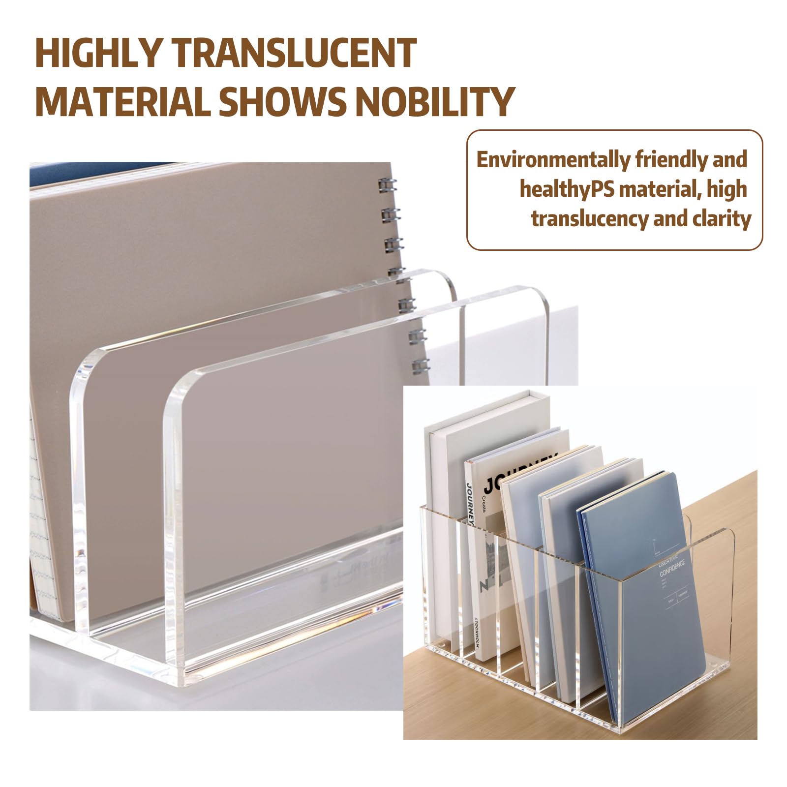 Unyqoos® Transparante acryl brievenhouder met drie vakken voor een