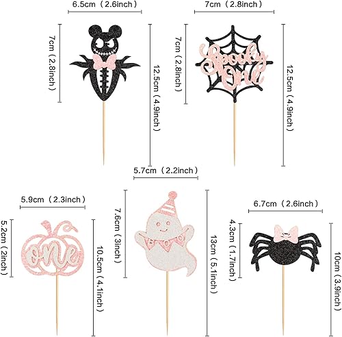 Miniatura 6 de 25 piezas espeluznantes para cupcakes de Halloween, calabaza fantasma, uno espeluznante, uno espeluznante para magdalenas, araña, baby shower,