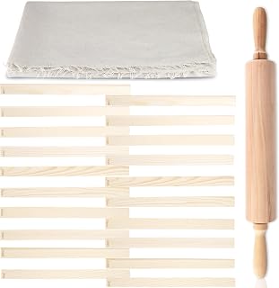 22 Pcs Pottery Tools Kit with Clay 10 Size Rolling Pin Guides Wood Rolling Pin Linen Tablecloth for Ceramic Clay Making