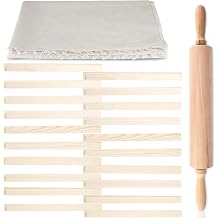 22 Pcs Pottery Tools Kit with Clay 10 Size Rolling Pin Guides Wood Rolling Pin Linen Tablecloth for Ceramic Clay Making