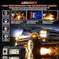 Vista 4 de LEDMIRCY Switchback Kit de Luces LED para Rocas Blanco/Ámbar Estroboscópicas con Arnés de Cableado 8 Módulos 6 Modos Función de Reinicio Función