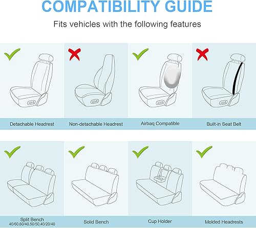 Miniatura 8 de Juego completo de fundas de asiento de automóvil, funda de cojín antideslizante de piel sintética para vehículo, protectores impermeables para