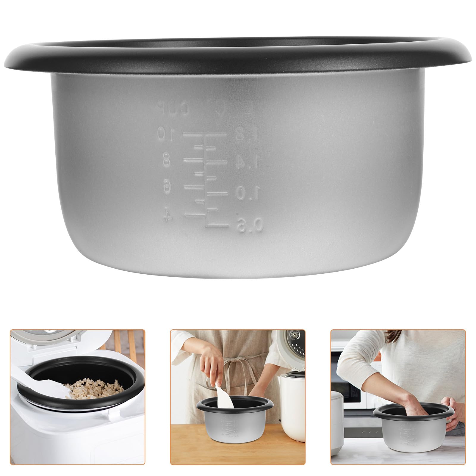 Pentola Interna Antiaderente in Lega di Alluminio 4l per Cuociriso Elettrico 700w, Scala Graduata, Ricambio per Cucina Domestica, Hotel e Dormitorio