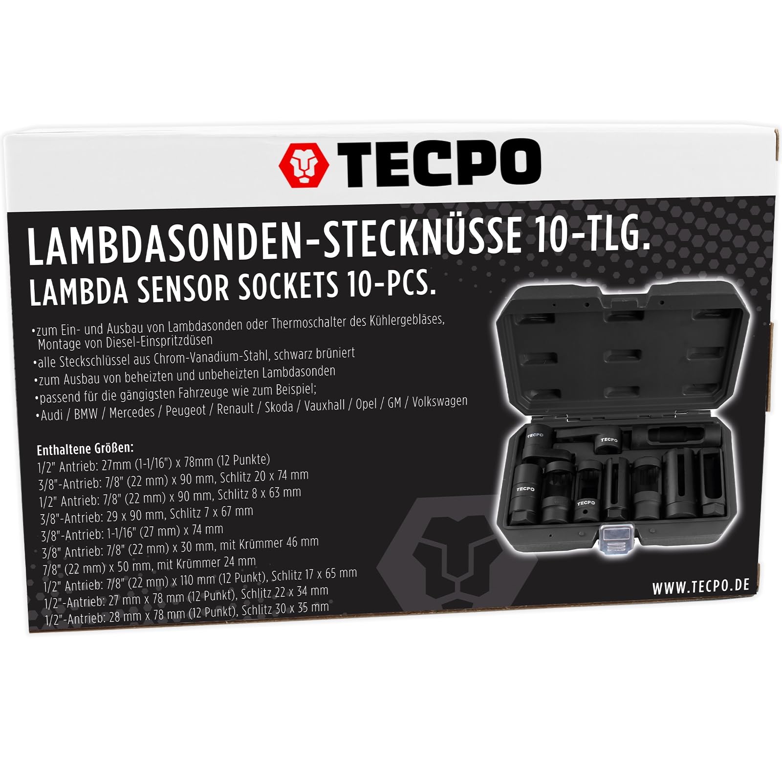 TECPO Lambda - Llave de vaso (10 piezas)