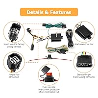 Vista 2 de WeiSen Arnés de cableado de remolque personalizado de 4 pines para enganche de remolque compatible con Chrysler Town and Country 2011-2016