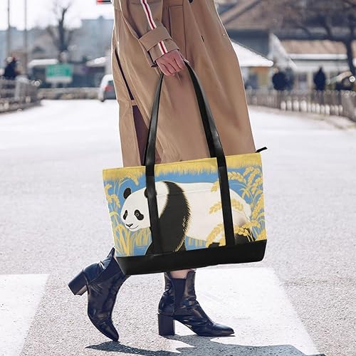 Miniatura 6 de Golden Crops Panda Portable laptop bag 14 inch with zipper carry on tote bag for work with diaper estuche para laptop 14 pulgadas