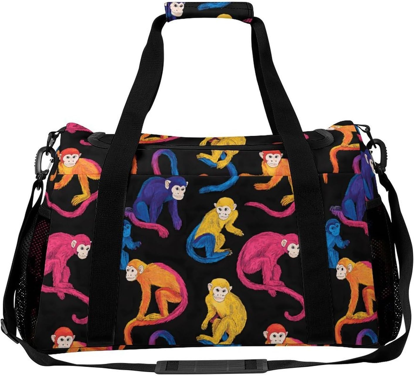 Colorful Capuchin Monkeys Gym Bag Weekender Duffle Bags for Travel Workout Yoga Sport