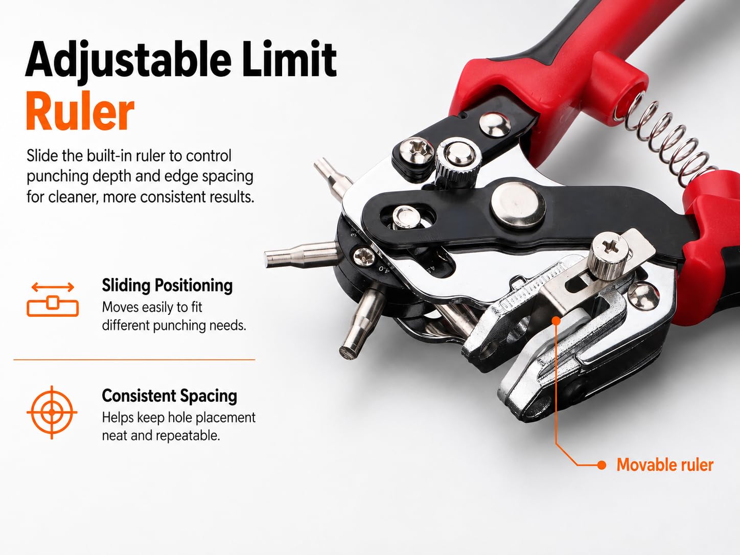 Baomain SJP6031 Heavy Duty 6 Sizes Leather Hole Punch Tool Punching Pliers