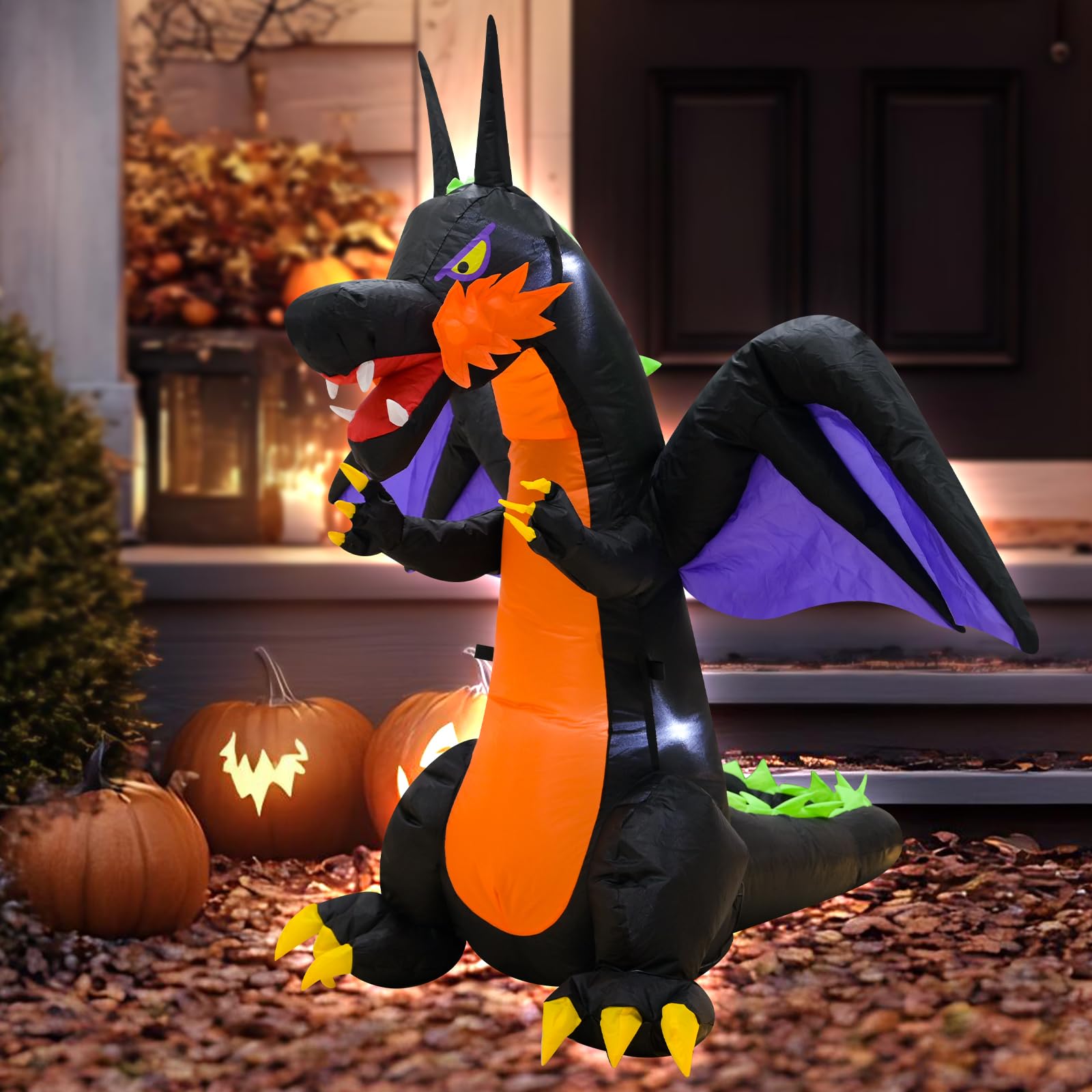 1.2M Purple Dinosaur Halloween Inflatable Decor Indoor Outdoor Decoration