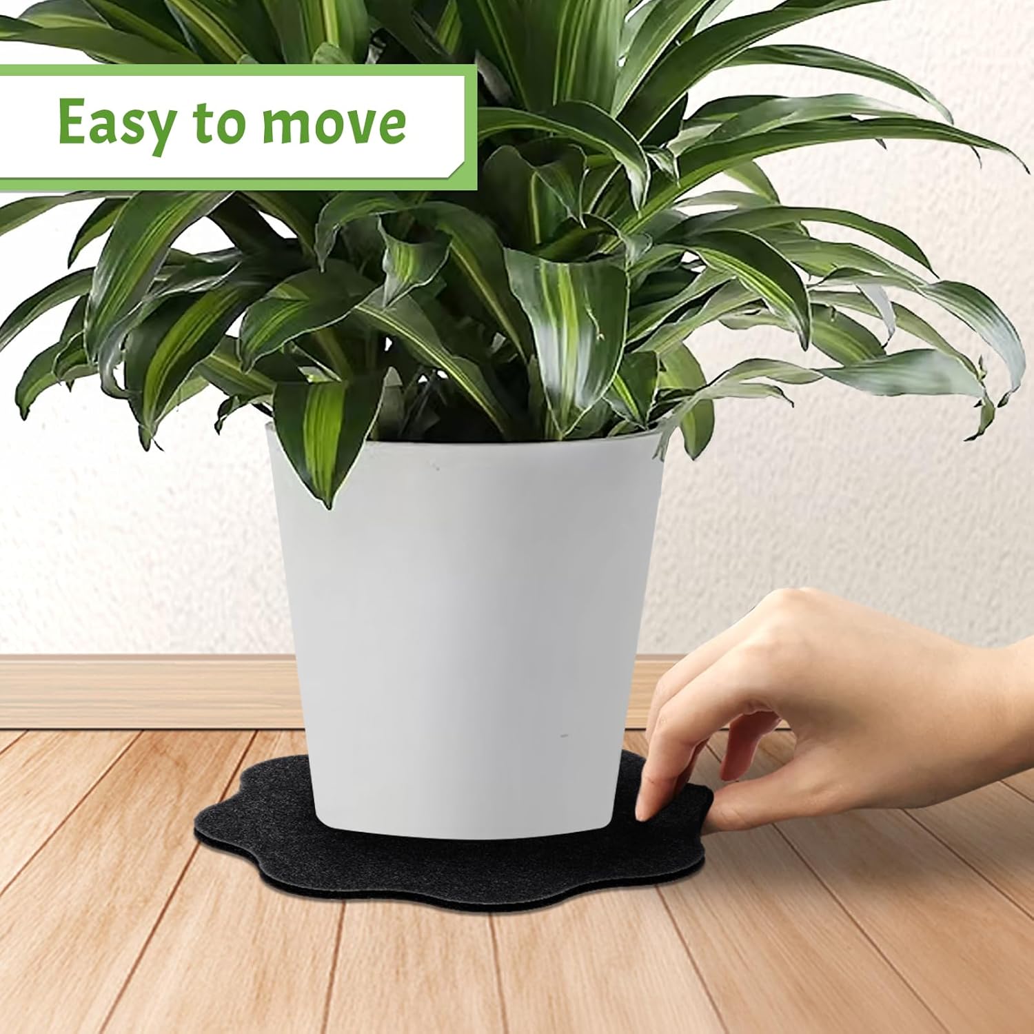 SNAIL GARDEN 16Pcs Plant Coaster Large Mat,12,10,8,6,Inch Plant Pot Mat,Absorbent Fabric Plant Pad Mat Plant Cup Pad,Flower Pot Mat for Outdoor Indoors Drinks Carpet Garden(Gray Black)