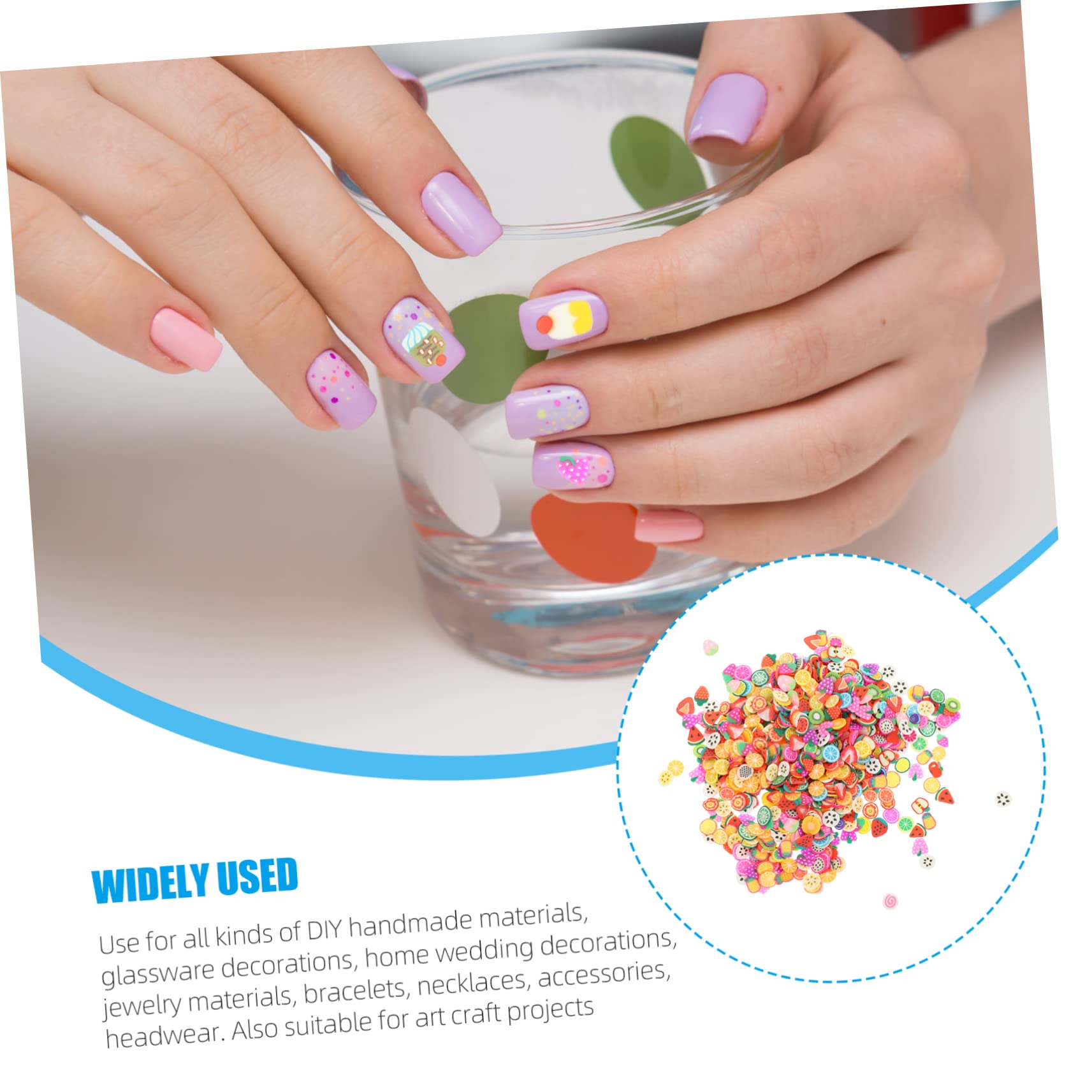 PACKOVE 5 Set Decorazioni Per Unghie Polimeri Pz Charm Per Manicure E Accessori Nail Frutta E Torta 4000 Pezzi*5