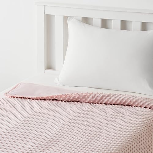 Tienda Basics Manta con peso de algodón para niños y funda reversible de microvisón, 3 libras, 36 x 48 pulgadas, reversible grisrosa