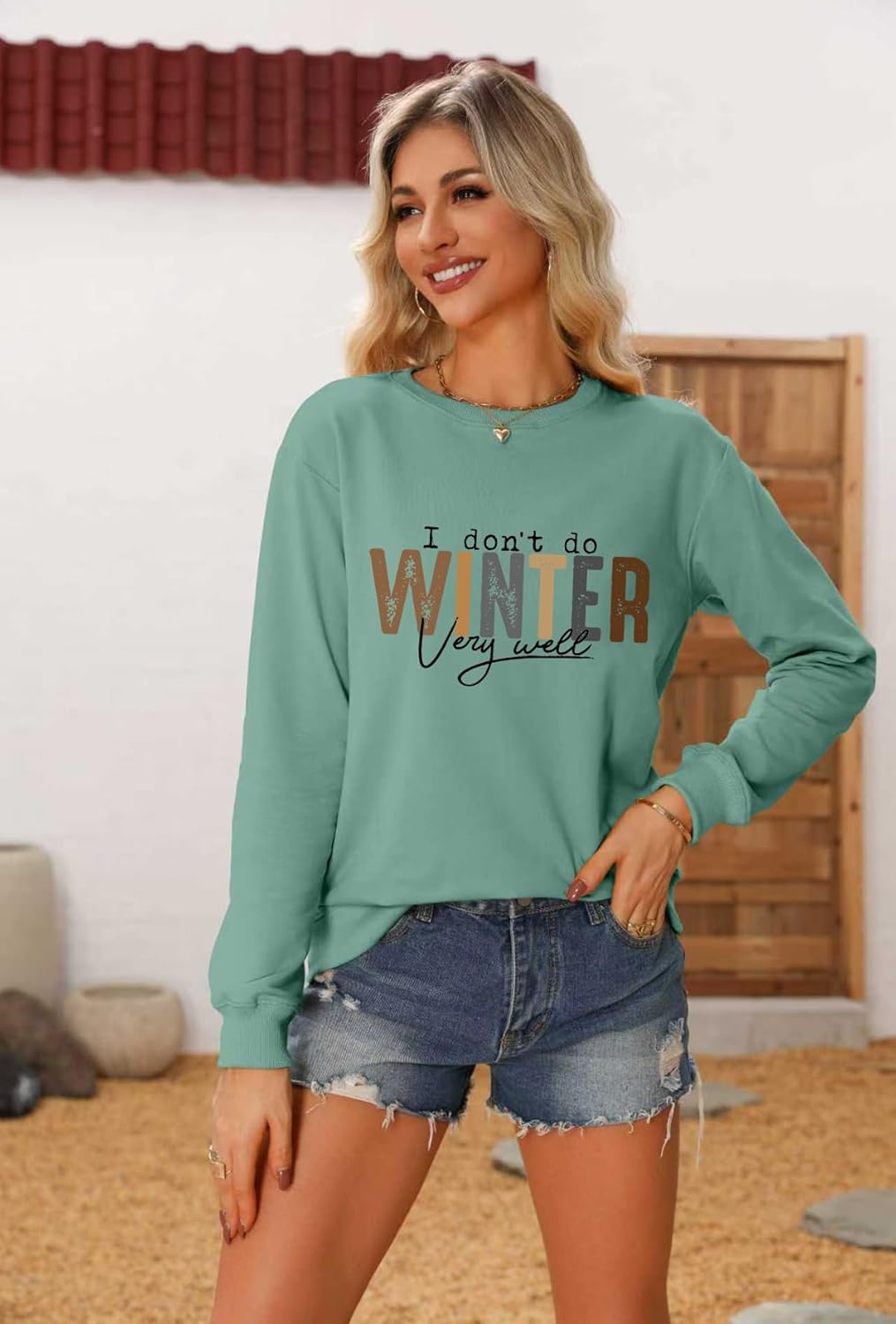 I Don't Do Winter Very Well Sweatshirt Graphic Long Sleeve Shirts for Women Crewneck Pullover Fall and Winter Tops - Image 3