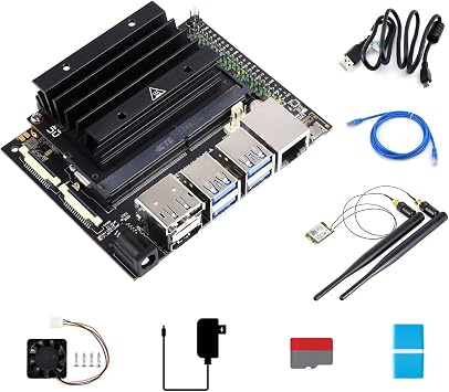 Waveshare Jetson-Nano-Dev-KIT-A, an Alternative Solution for Jetson Nano Developer Kit B01, with AC8265 dual-mode NIC, for Image Classification, Object Detection, Segmentation, Speech Processing...