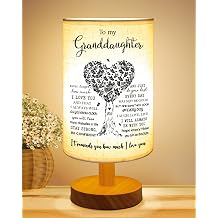 Granddaughter Gifts from Grandma, to Granddaughter Fabric Table Lamp, Birthday Graduation Gifts for Granddaughter from Grandparents, Bedside Table Lamp Gifts for Granddaughter