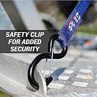 Vista 7 de Correas de amarre resistentes para motocicleta, correas de hebilla de leva de 1 pulgada x 8 pies con bucles suaves y ganchos de seguridad, asegura