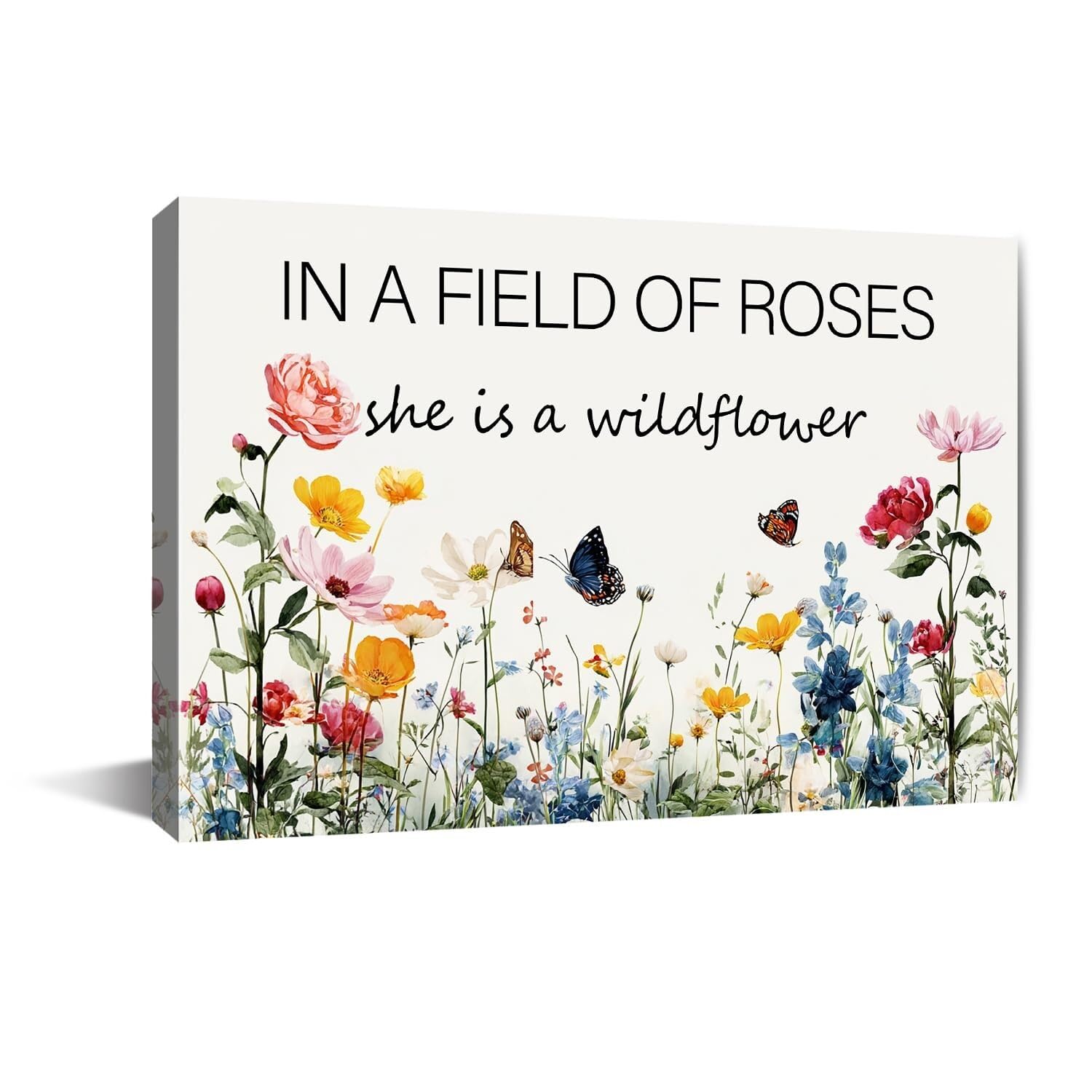RNUMLIGH Wildflower Floral Canvas Art Decor for Girls Room Nursery Wall-Art Boho Room Poster