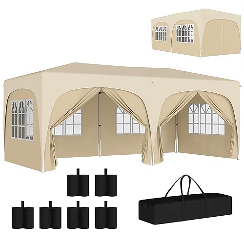 Outsunny Tonnelle de Jardin extérieure 3 x 6 m, tonnelle