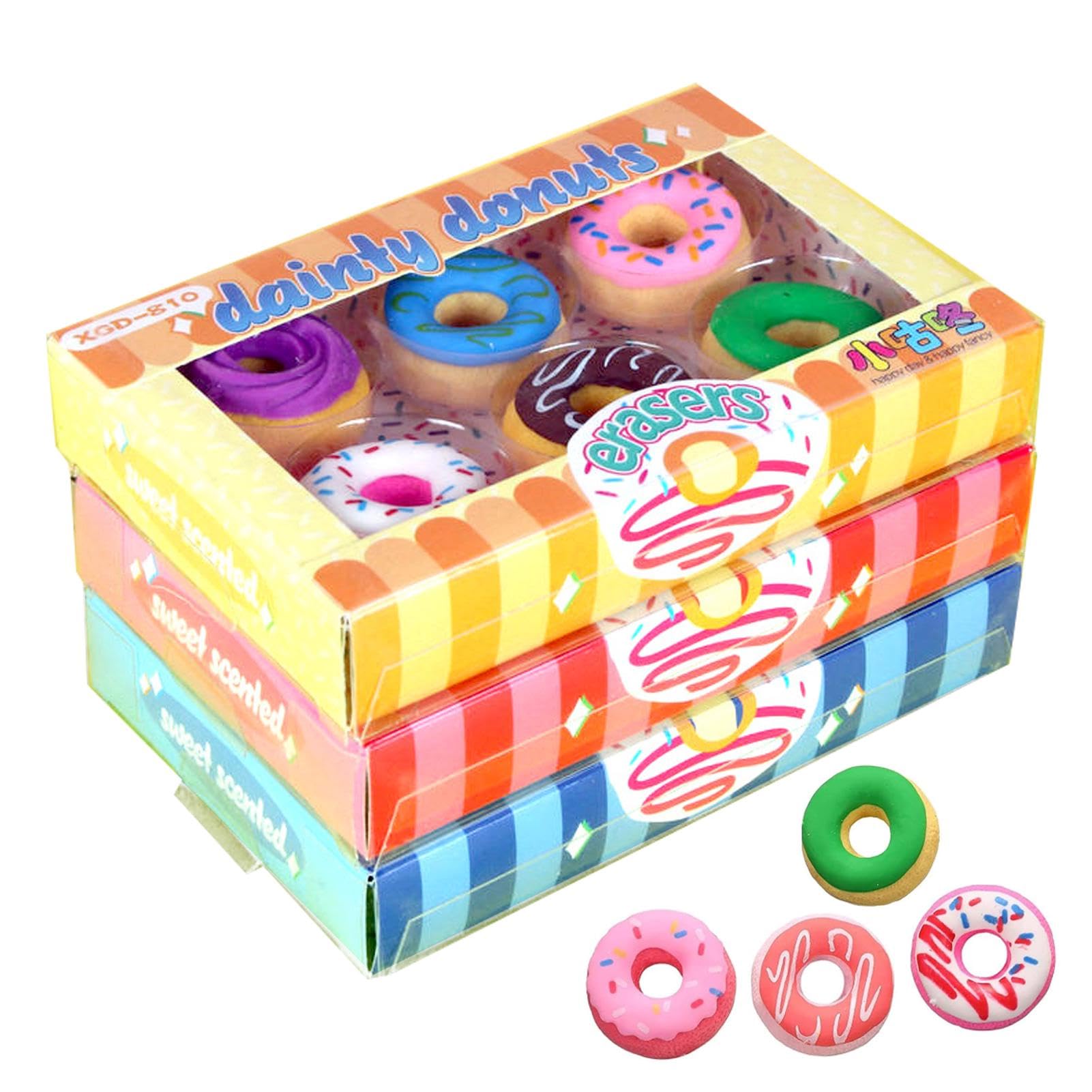 12 Stück Kawaii Radiergummis - Bunte Donut Radierer Für Kinder