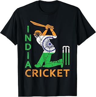 Funny India Flag Cricket Supporters Tee Indian Cricket Fans T-Shirt